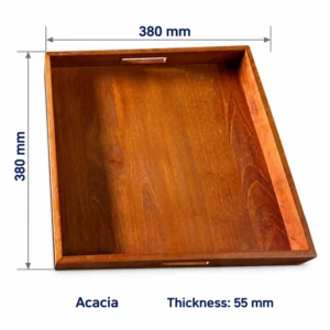 Acacia Deep Tray 38 cm, 380 × 380 × 55 mm, Acacia