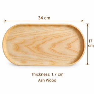 Medium Oval Ash Tray overall dimensions 34 × 17 × 1.7 cm in ash wood
