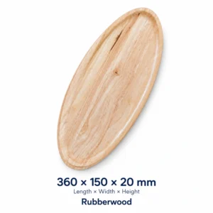 Rubberwood Oval Tray 36 x 15 cm, 360 × 150 × 20 mm, Rubberwood