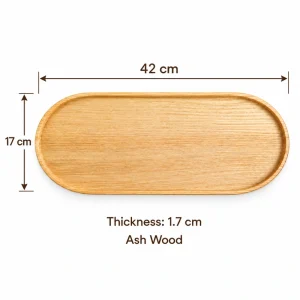 Long Oval Ash Tray – Ash Wood 1 Long Oval Ash Tray overall dimensions 42 × 17 × 1.7 cm in ash wood