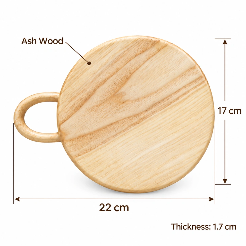 Round Loop Ash Board overall dimensions 22 × 17 × 1.7 cm in ash wood Round Loop Ash Board overall dimensions 22 × 17 × 1.7 cm in ash wood
