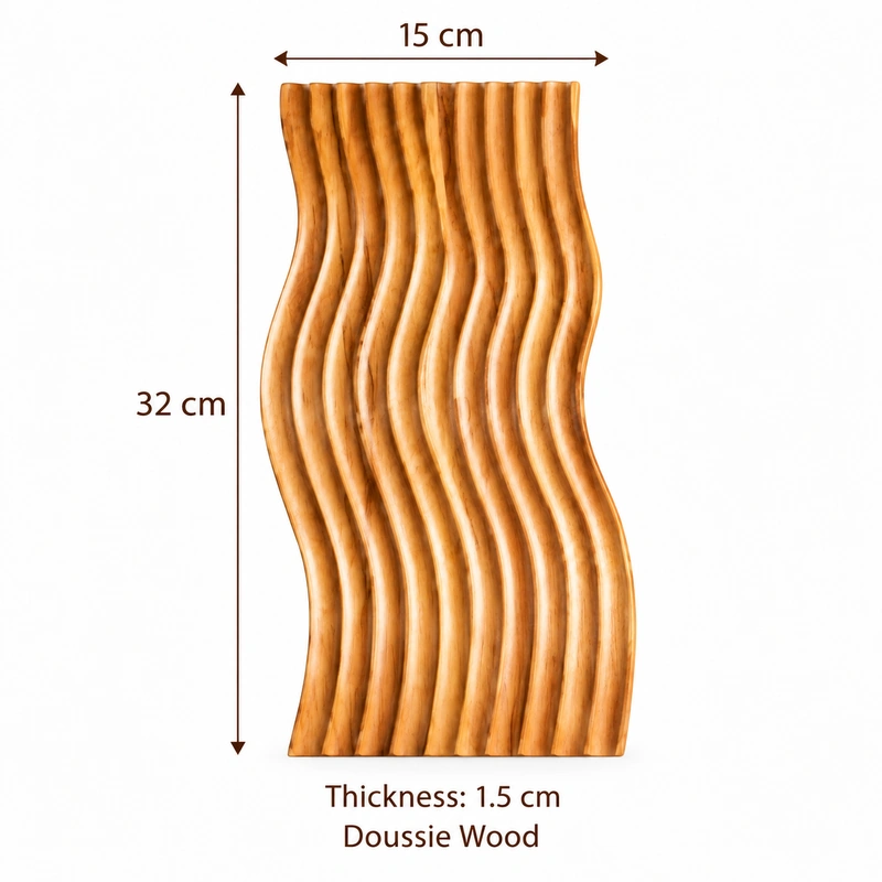Wavy Wood Tray overall dimensions 32 × 15 × 1.5 cm in doussie wood Wavy Wood Tray overall dimensions 32 × 15 × 1.5 cm in doussie wood