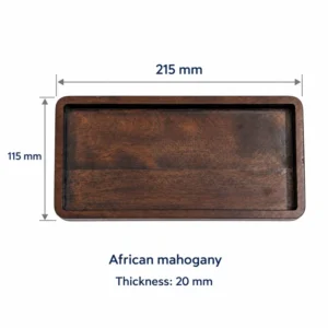 Mahogany Rectangular Tray 21.5 x 11.5 cm, 215 × 115 × 20 mm, African mahogany