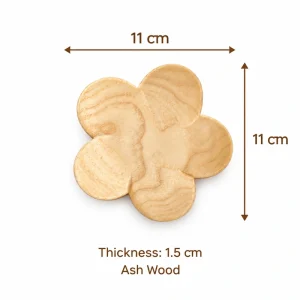 Flower Ash Wood Coaster – Ash Wood 1 Flower Ash Wood Coaster overall dimensions 11 × 11 × 1.5 cm in ash wood