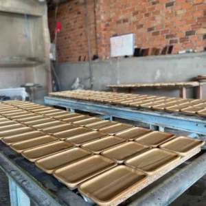 Mahogany Handle Tray 41 x 20 cm 5 Wooden kitchenware batches at the factory