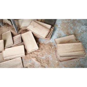Oval Ash Wood Tray with Handles 3 Wooden tray batches after machining at the factory