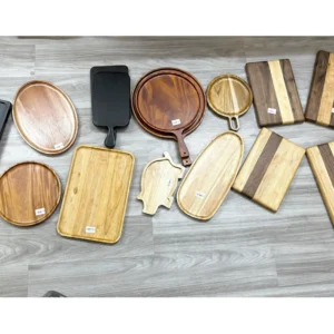 African Mahogany Square Tray 20 cm 4 A selection of wooden trays and serving pieces from the wider range