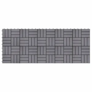 Outdoor Wood Decking Tiles - 12 Slats Grey 4 Layout illustration of connected grey 12-slat decking modules