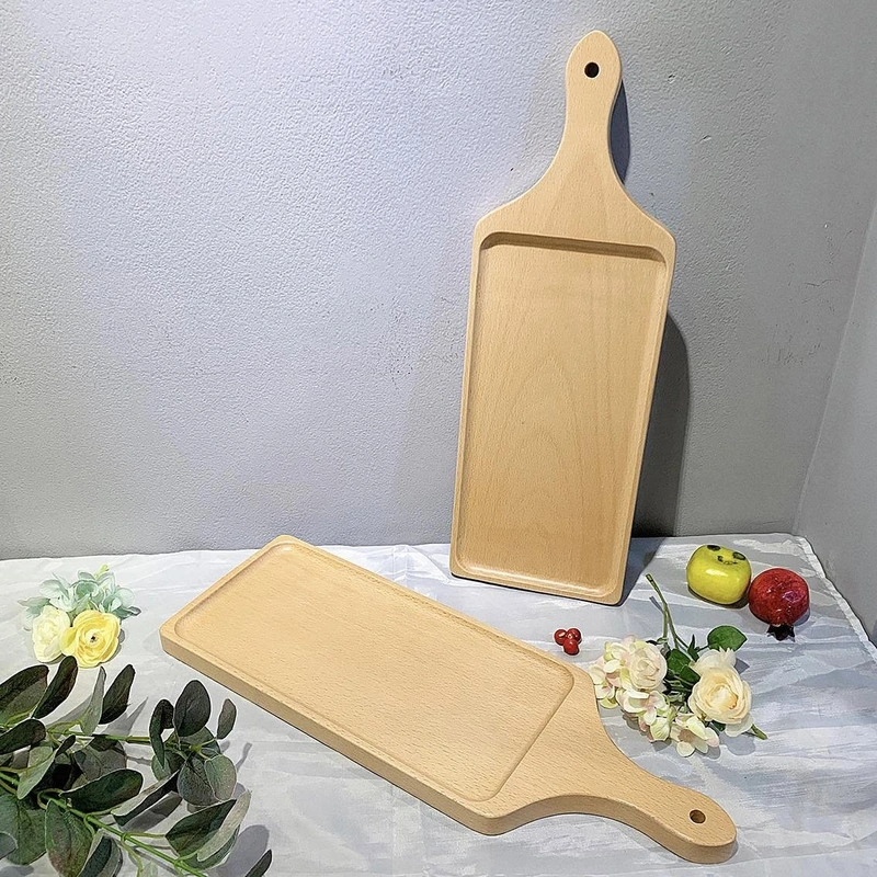 Rubberwood Squirrel-Shaped Tray 18 x 13 cm 7 Rectangular wooden trays with handles from the wider range