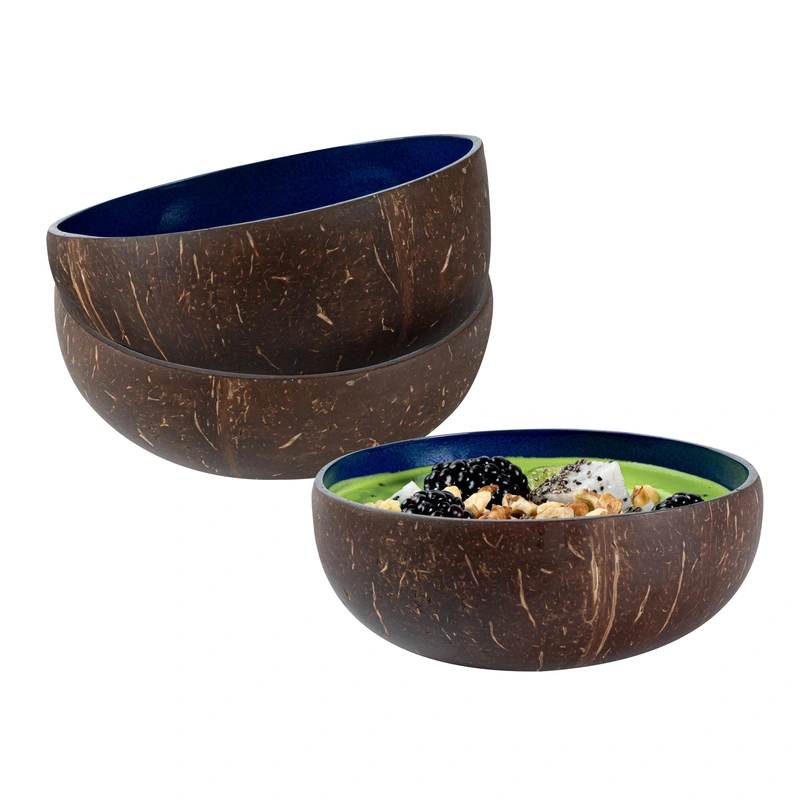 Blue Metallic Lacquer Coconut Bowl product family reference photograph Blue Metallic Lacquer Coconut Bowl product family reference photograph