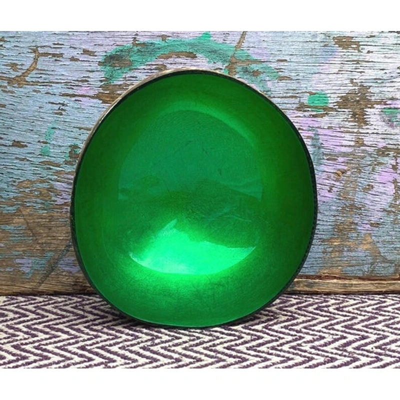 Green Radial Lacquer Coconut Bowl product family reference photograph Green Radial Lacquer Coconut Bowl product family reference photograph
