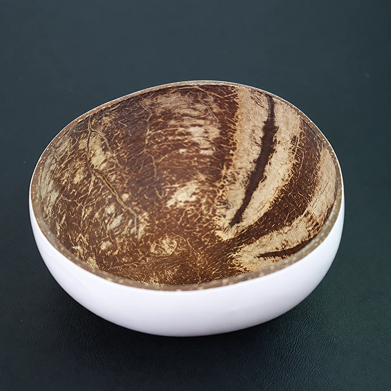 White Exterior Lacquer Coconut Bowl 2 white exterior lacquer coconut bowl reference view