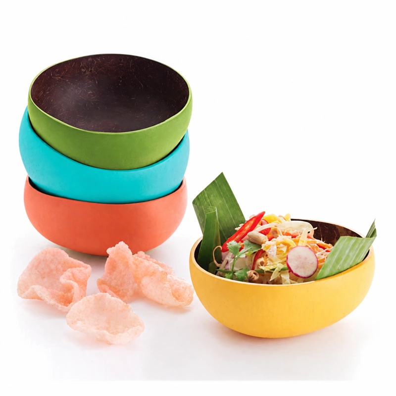 colourful exterior lacquer coconut bowls reference view