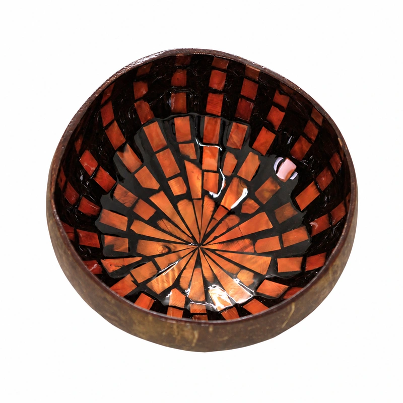 Red Radial Pearl Coconut Bowl 5 Orange colour reference for the radial pearl pattern; select the exact colour by sample.