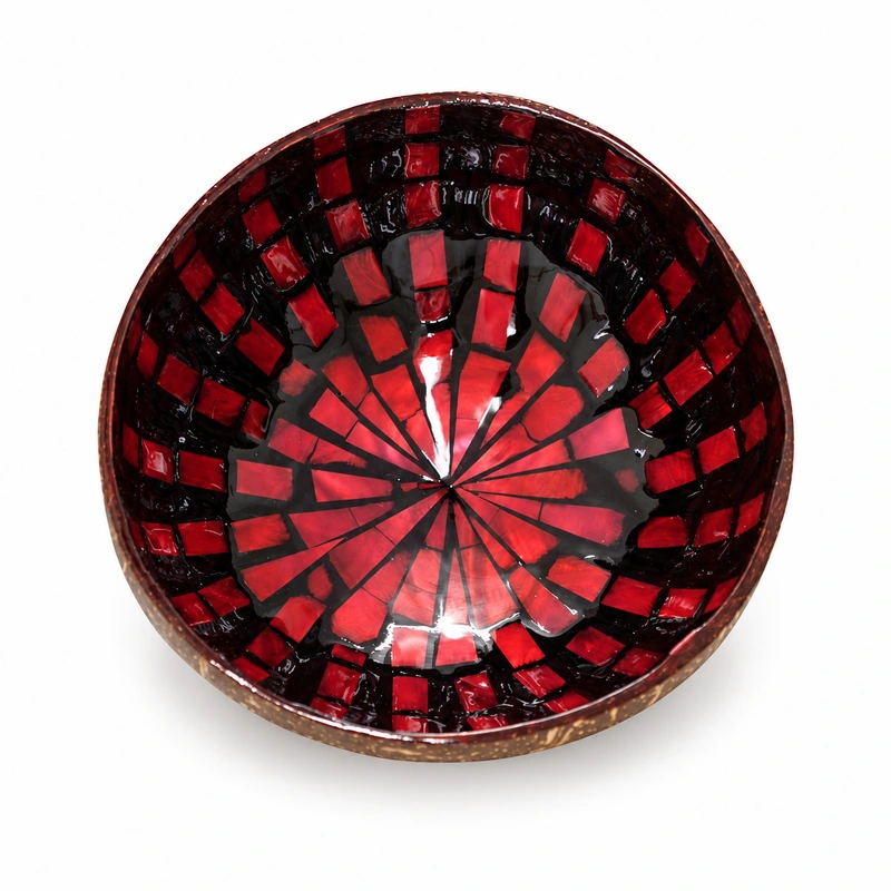 Red Radial Pearl Coconut Bowl red radial pearl coconut bowl product view