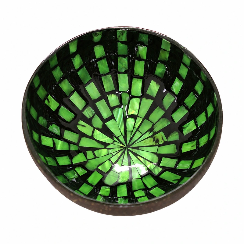 Red Radial Pearl Coconut Bowl Green colour reference for radial pearl coconut bowl