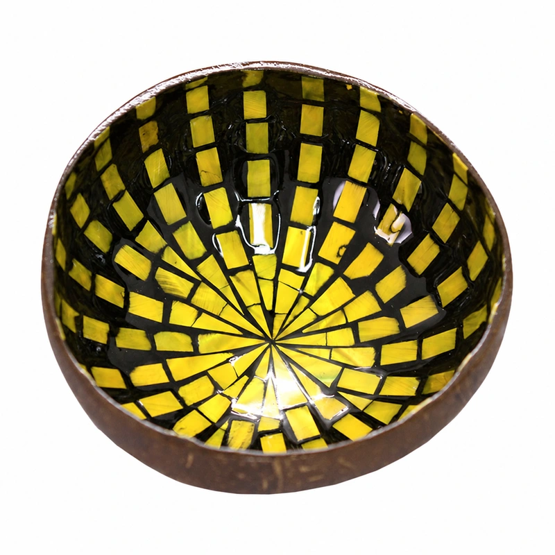 Red Radial Pearl Coconut Bowl Yellow colour reference for radial pearl coconut bowl