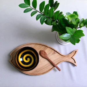 Gold Spiral Lacquer Coconut Bowl additional product photograph