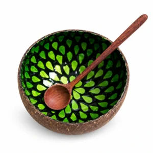 green petal pearl coconut bowl product view