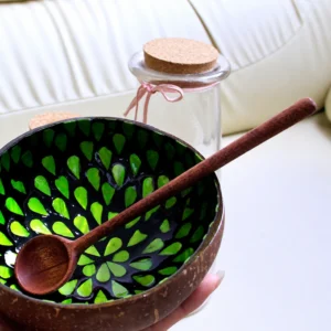 Green Petal Pearl Coconut Bowl additional product photograph