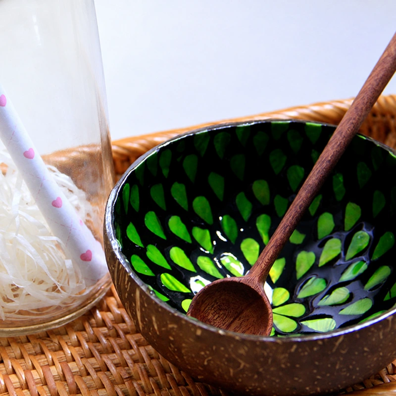 Green Petal Pearl Coconut Bowl Green Petal Pearl Coconut Bowl additional product photograph