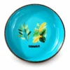 Turquoise Tropical Leaf Coconut Bowl 1 turquoise tropical leaf coconut bowl product view