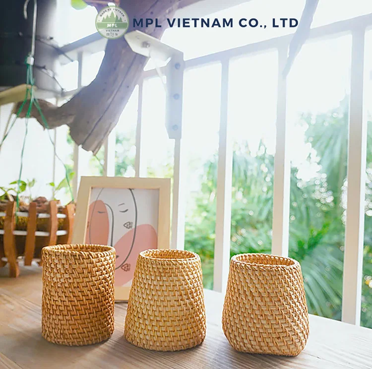 Natural Woven Homeware in a styled setting