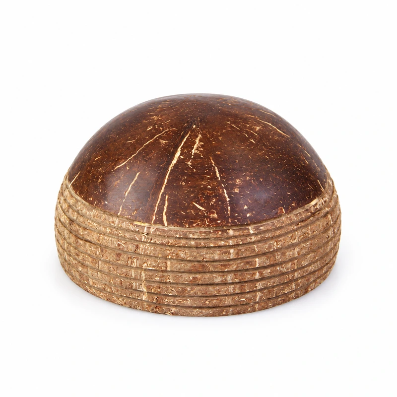Stripe Carved Natural Coconut Bowl stripe carved natural coconut bowl detail