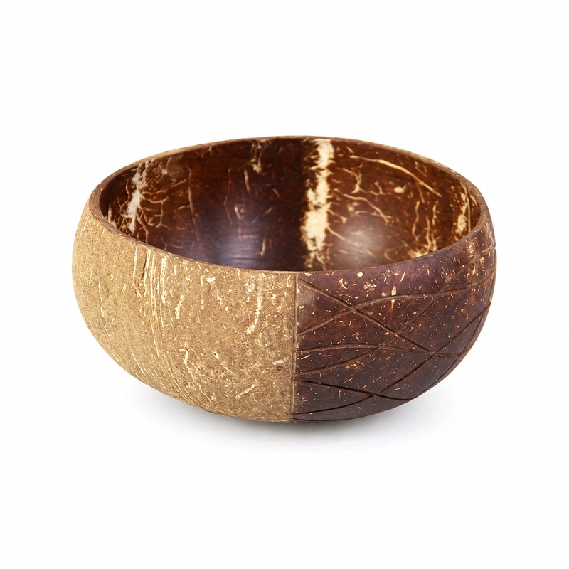Two Tone Carved Natural Coconut Bowl two tone carved natural coconut bowl product view