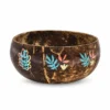 hand painted leaf coconut bowl product view