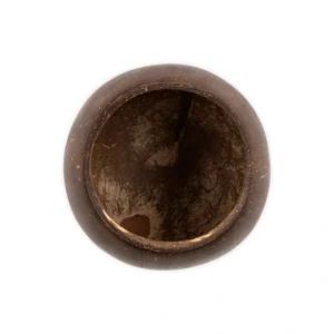 Interior view of the polished coconut shell cup.