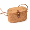 rectangle rattan bag on a white background