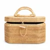 lidded rattan basket handbag cover