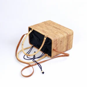 twin handle rattan shoulder bag product detail