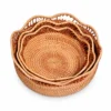 Decorative Rattan Fruit Basket | 3 Sizes 6 Three nested decorative rattan fruit baskets on white