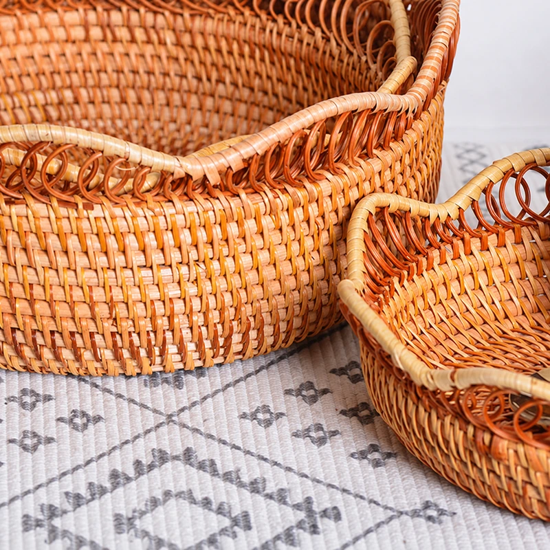 Detail of handwoven basket sides and rims Detail of handwoven basket sides and rims