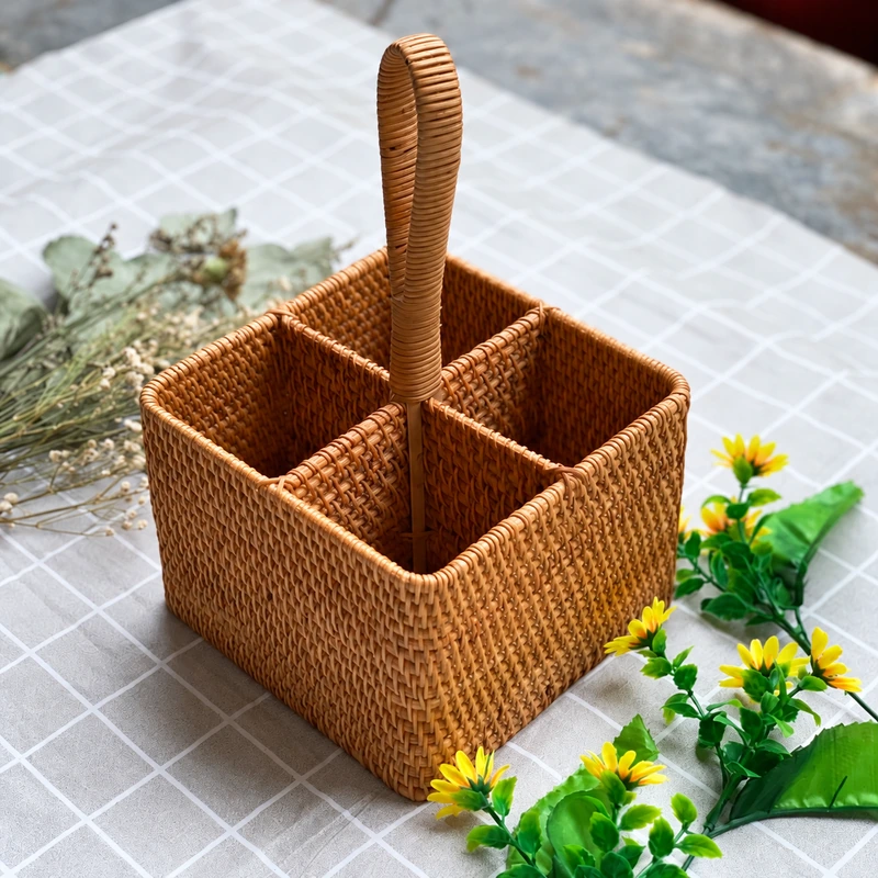 rattan cutlery caddy design and weaving view 4 rattan cutlery caddy design and weaving view 4