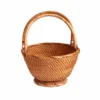 Rattan Fruit Basket with Handle | 2 Sizes 4 rattan fruit basket with handle on a white background
