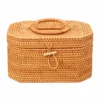 Rattan Storage Box with Handle | Lidded Design 4 rattan storage box with handle on a white background