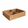 Three Compartment Rattan Tray | 26 cm 3 three compartment rattan tray on a white background