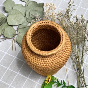 Woven Rattan Vase | 20 cm 5 woven rattan vase design view 6