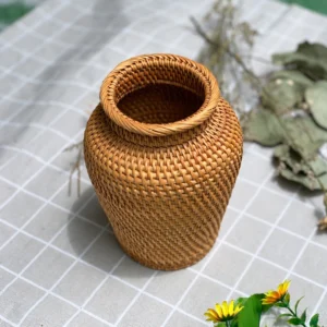Woven Rattan Vase | 20 cm 7 woven rattan vase design view 9
