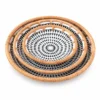 Geometric Ceramic Rattan Plates | Set of 3 10 geometric ceramic rattan plates on a white background