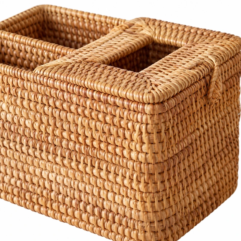 rattan tissue cutlery organiser construction detail
