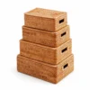 Stackable Rattan Storage Boxes | 4 Sizes 3 stackable rattan storage boxes on a white background