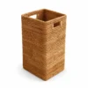 Tall Rectangular Rattan Basket | Open Top 3 tall rectangular rattan basket on a white background