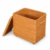 Square Rattan Storage Hamper | Lift-Off Lid 3 square rattan storage hamper on a white background