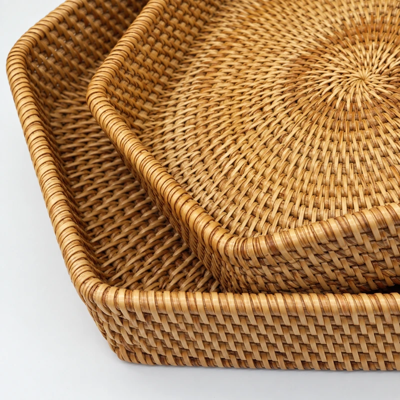 Hexagonal Rattan Storage Baskets | 2 Sizes 2 hexagonal rattan storage baskets construction detail