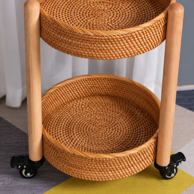rattan serving trolley construction detail