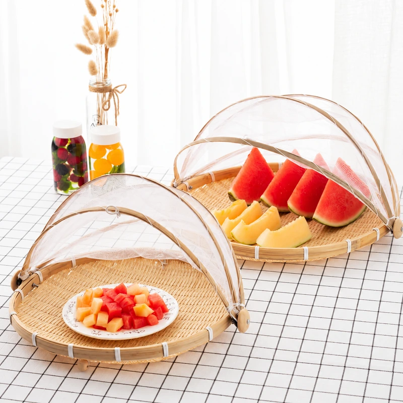 bamboo mesh food covers product photograph